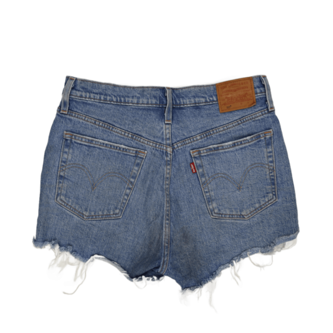 Levi's 501 Vintage High Waisted Distressed Denim Shorts Blue W30 Cotton