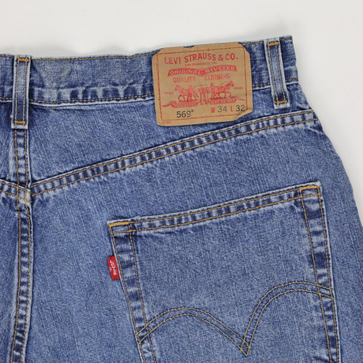 Levi's 569 Loose Straight Denim Cutoff Shorts Blue W34 L32 100 Cotton Vintage