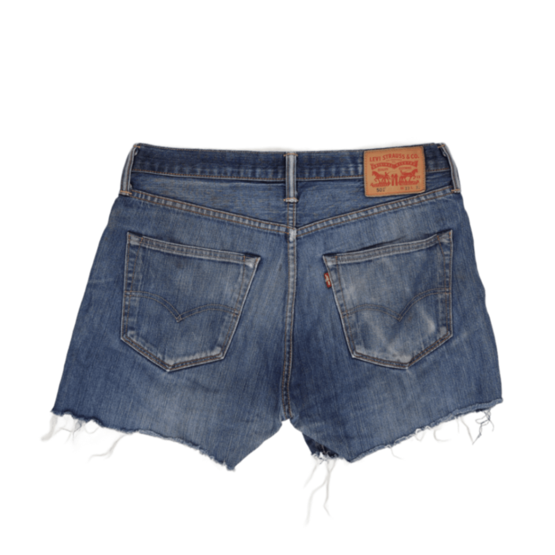 Levi's 501 Distressed Denim Cut-Off Shorts Blue W33 Cotton Vintage