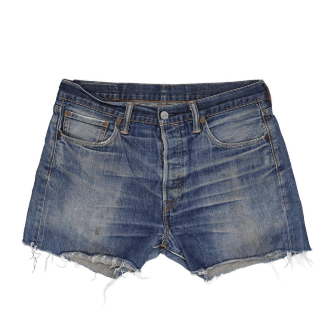 Levi's 501 Distressed Denim Cut-Off Shorts Blue W33 Cotton Vintage