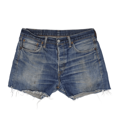 Levi's 501 Distressed Denim Cut-Off Shorts Blue W33 Cotton Vintage