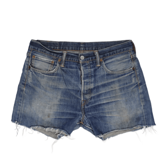 Levi's 501 Distressed Denim Cut-Off Shorts Blue W33 Cotton Vintage