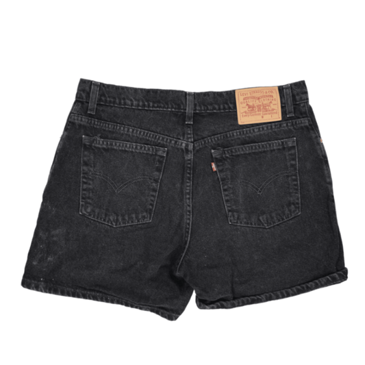 Levi's Vintage Black High Waist Shorts Women's Size 14 Regular 6 Inch Inseam Cotton Denim