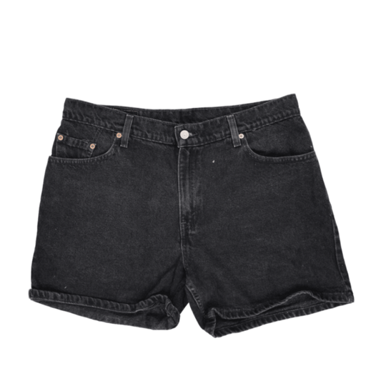 Levi's Vintage Black High Waist Shorts Women's Size 14 Regular 6 Inch Inseam Cotton Denim