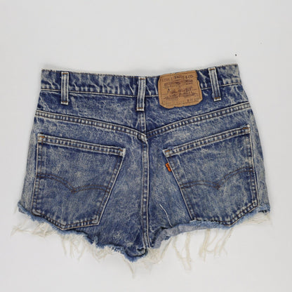 Levi's High-Waist Distressed Vintage Denim Shorts Blue W30 Cotton
