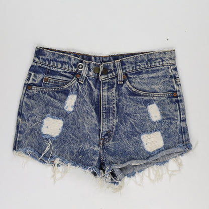 Levi's High-Waist Distressed Vintage Denim Shorts Blue W30 Cotton