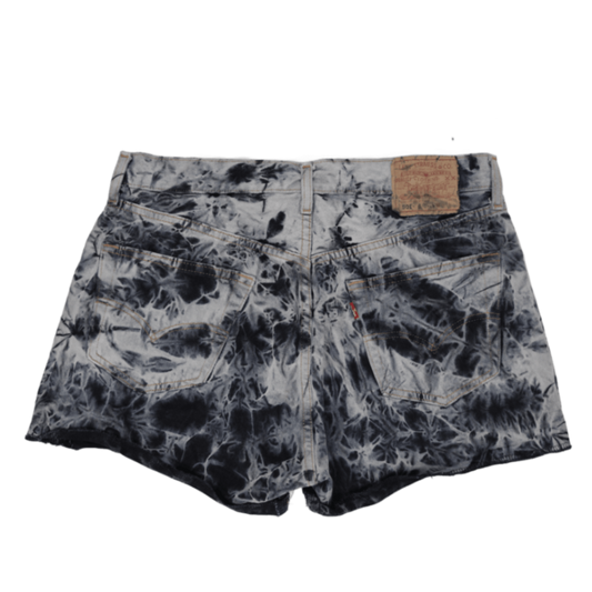 Levi's Vintage Blue Black Denim Cut Off Shorts Women Size 34 Cotton