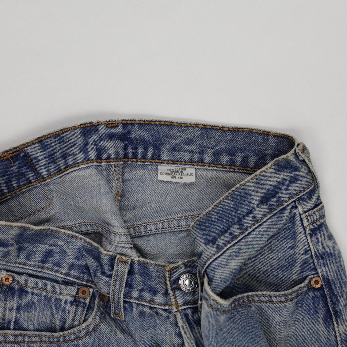 Levi's 501 Vintage High Waisted Distressed Denim Cut-Off Shorts Blue W31 L36 100% Cotton