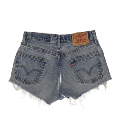 Levi's 501 Vintage High Waisted Distressed Denim Cut-Off Shorts Blue W31 L36 100% Cotton