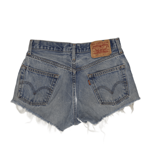 Levi's 501 Vintage High Waisted Distressed Denim Cut-Off Shorts Blue W31 L36 100% Cotton