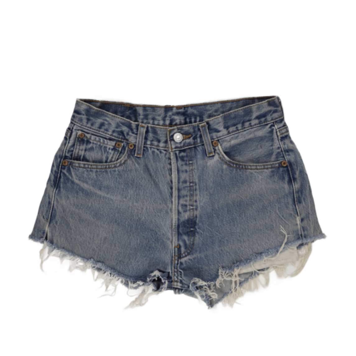 Levi's 501 Vintage High Waisted Distressed Denim Cut-Off Shorts Blue W31 L36 100% Cotton