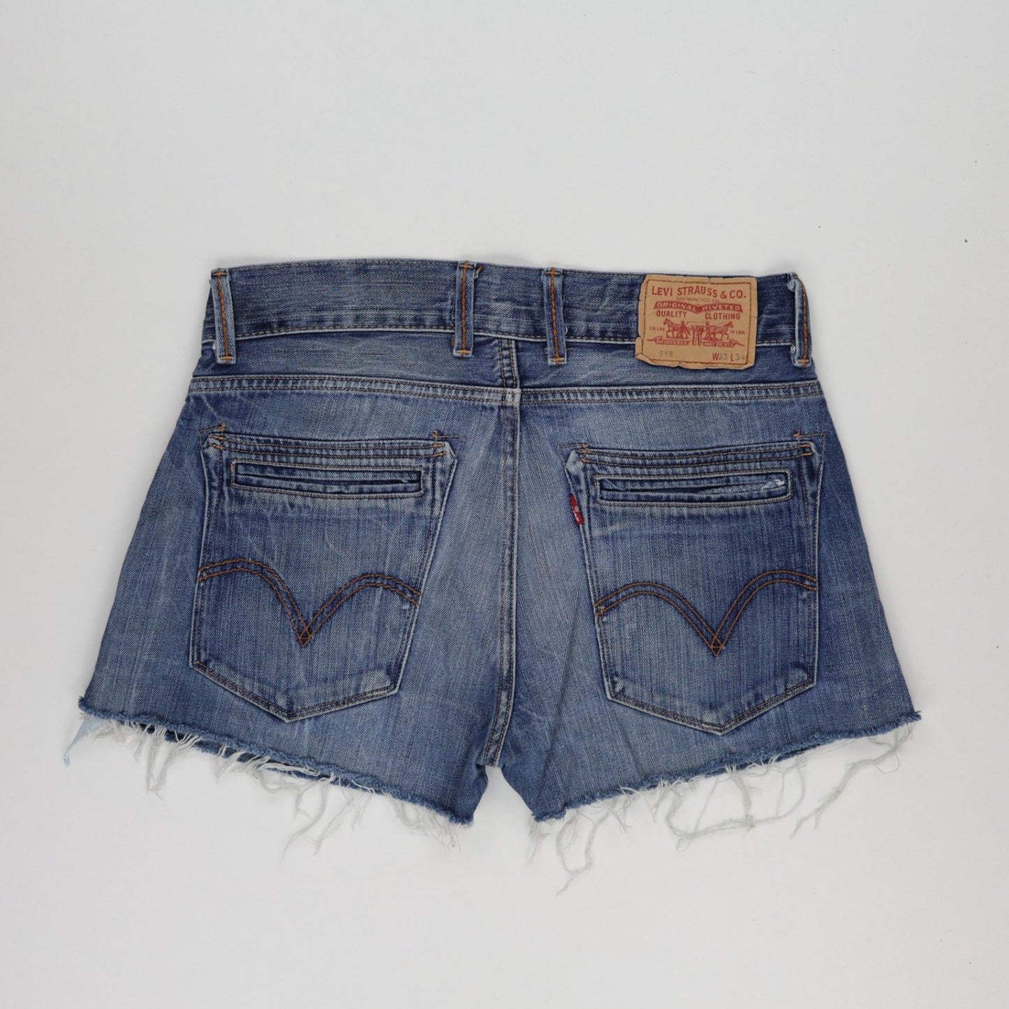 Levi's 512 Vintage Cut-Off Shorts Blue W33 L34 Cotton Denim