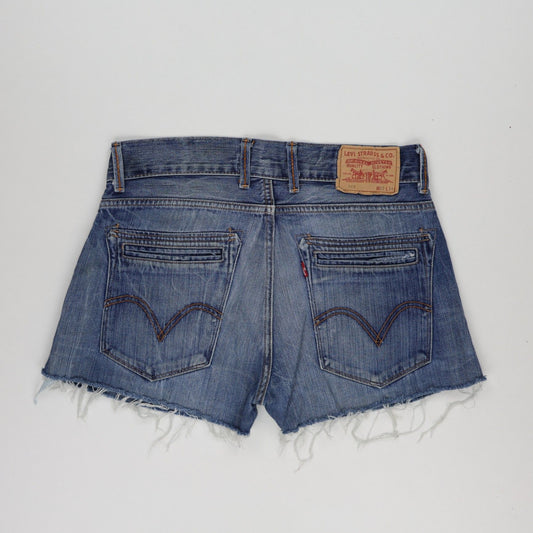 Levi's 512 Vintage Cut-Off Shorts Blue W33 L34 Cotton Denim
