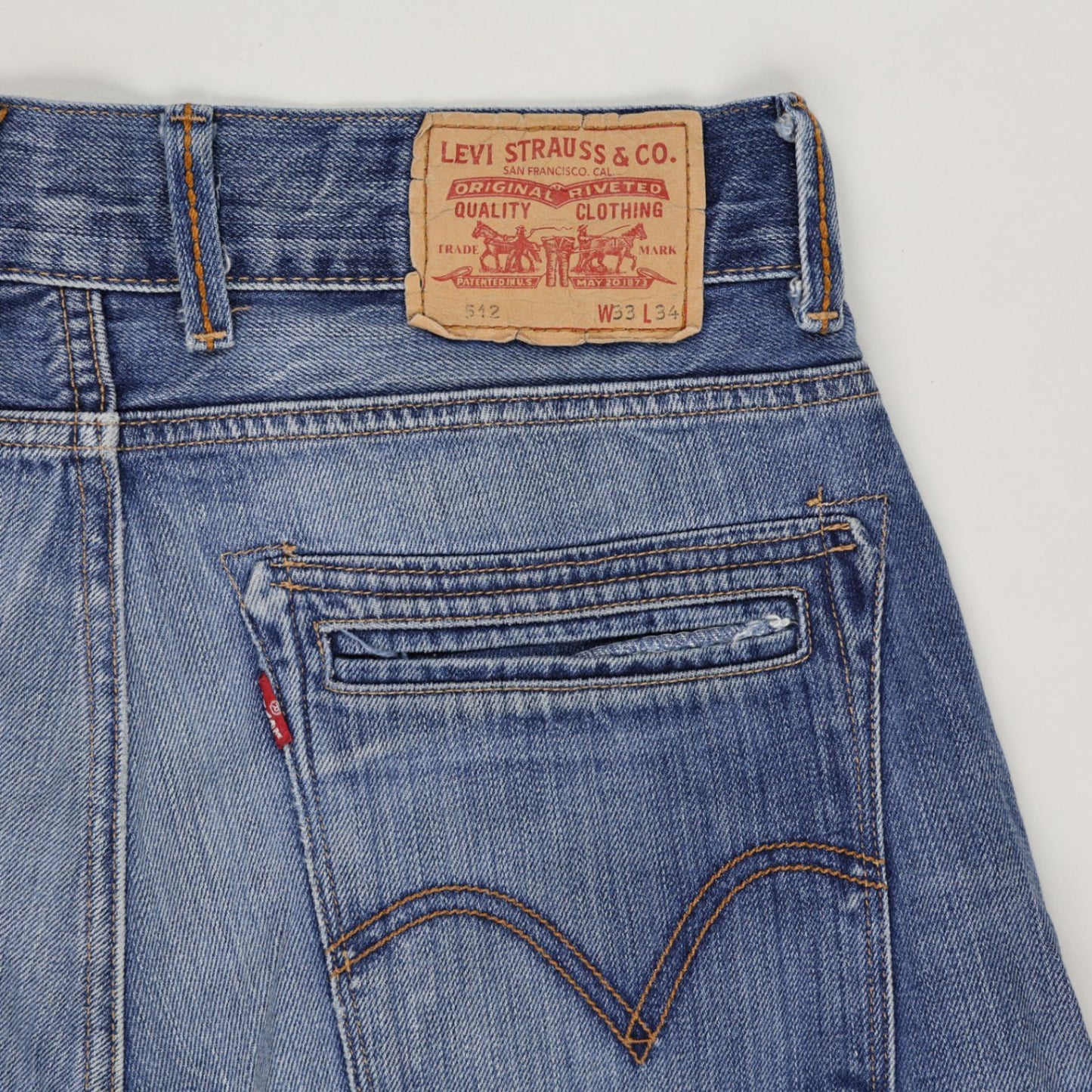 Levi's 512 Vintage Cut-Off Shorts Blue W33 L34 Cotton Denim
