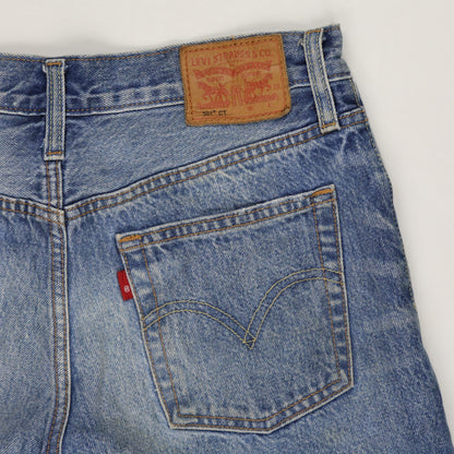 Levi's 501 CT Distressed Denim Shorts Blue W31 100 Percent Cotton Vintage