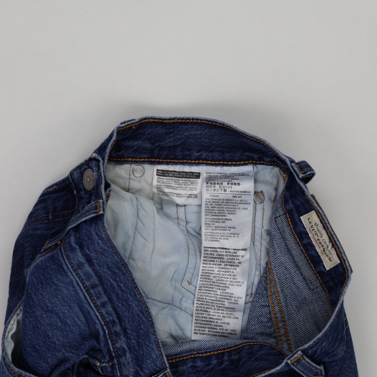 Levi's 501 High Waisted Distressed Denim Shorts Blue W34 100% Cotton Vintage