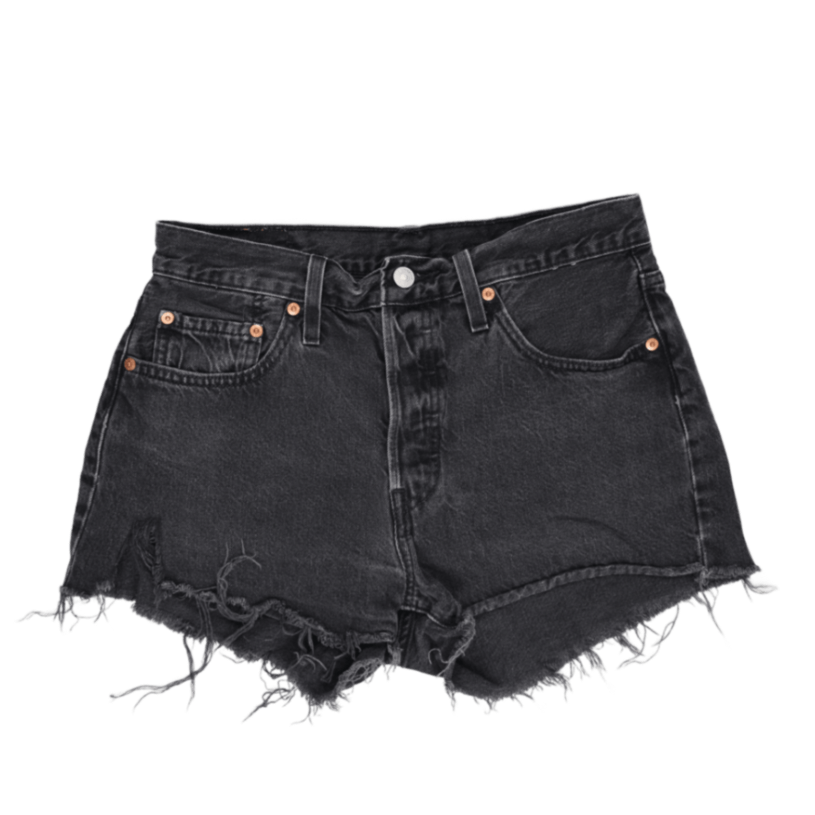 Levi's 501 Black High-Waisted Denim Shorts Womens W28 100 Cotton Vintage