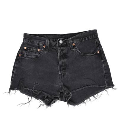 Levi's 501 Black High-Waisted Denim Shorts Womens W28 100 Cotton Vintage