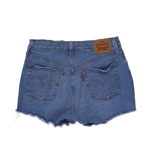 Levi's 501 High Rise Distressed Blue Denim Shorts Women's Size 28 Cotton Vintage