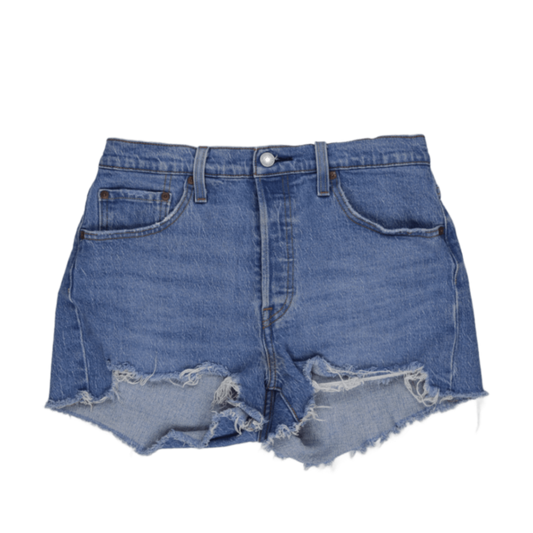 Levi's 501 High Rise Distressed Blue Denim Shorts Women's Size 28 Cotton Vintage