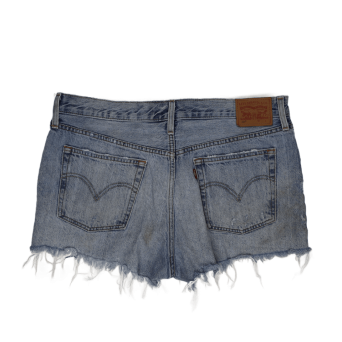 Levi's 501 Distressed Denim Shorts Light Blue W31 100 Cotton Vintage Women's