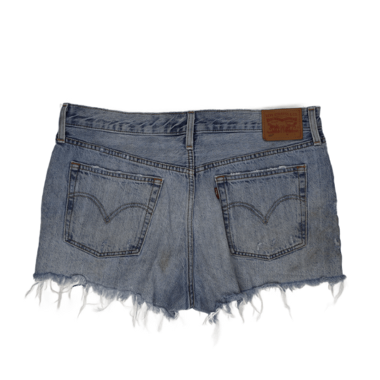 Levi's 501 Distressed Denim Shorts Light Blue W31 100 Cotton Vintage Women's