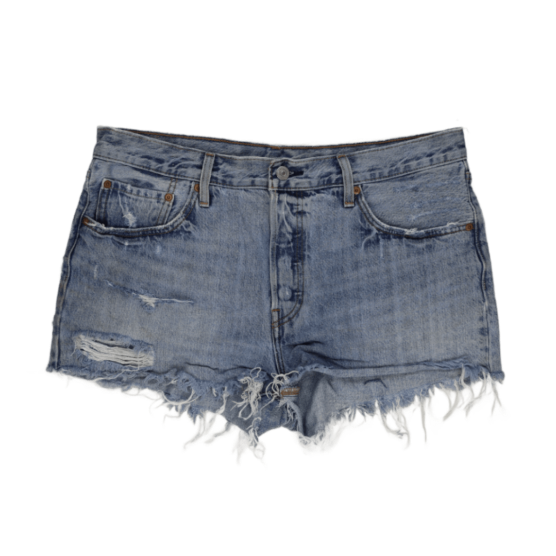 Levi's 501 Distressed Denim Shorts Light Blue W31 100 Cotton Vintage Women's