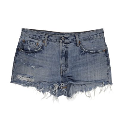 Levi's 501 Distressed Denim Shorts Light Blue W31 100 Cotton Vintage Women's