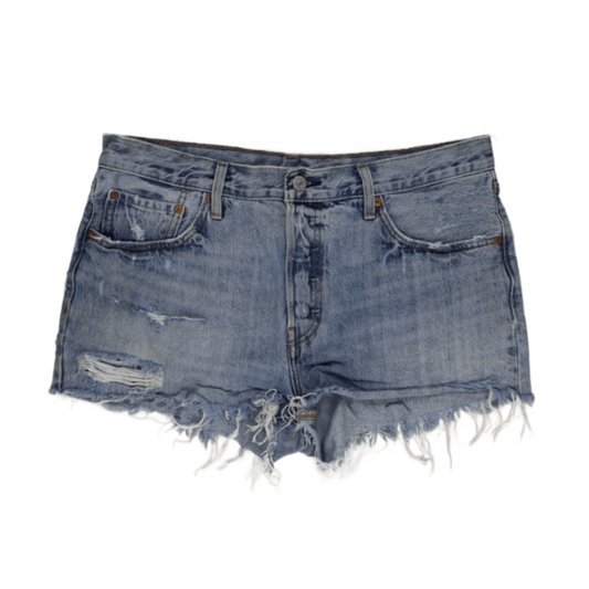 Levi's 501 Distressed Denim Shorts Light Blue W31 100 Cotton Vintage Women's