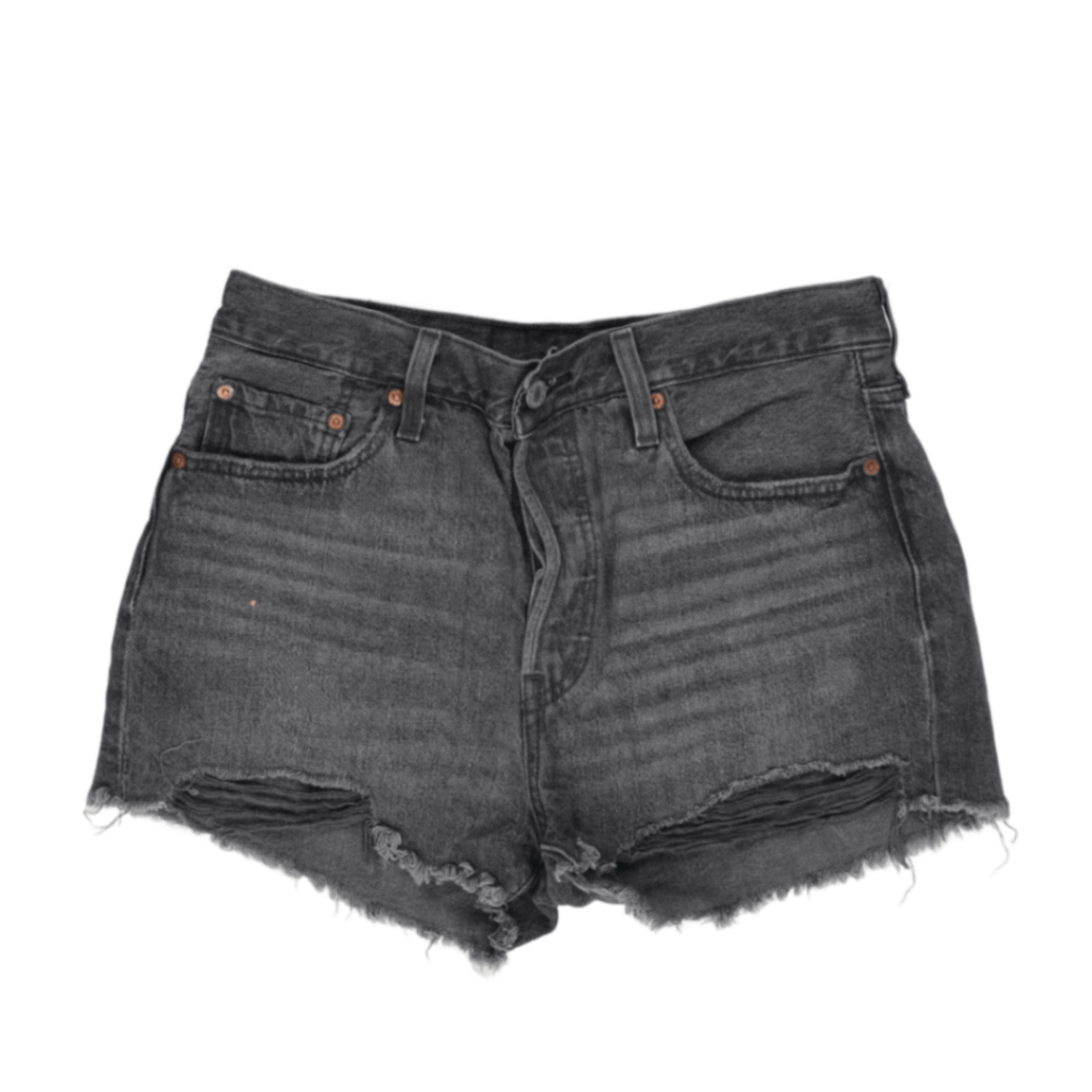 Levi's Vintage High-Waisted Cut-Off Shorts Grey W30 Cotton