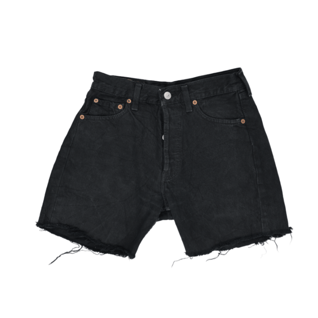Levi's 501 Black Denim Cut Off Vintage Shorts W29 Cotton 11in Inseam