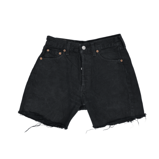 Levi's 501 Black Denim Cut Off Vintage Shorts W29 Cotton 11in Inseam