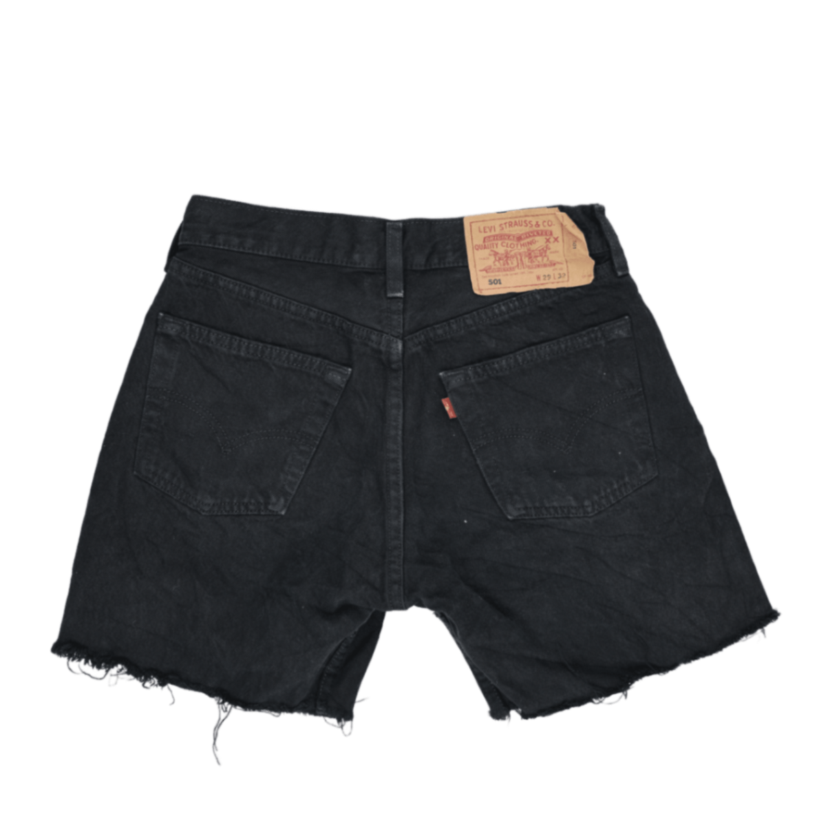 Levi's 501 Black Denim Cut Off Vintage Shorts W29 Cotton 11in Inseam
