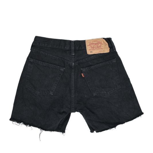 Levi's 501 Black Denim Cut Off Vintage Shorts W29 Cotton 11in Inseam