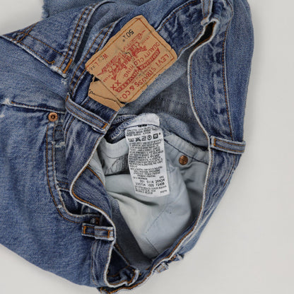 Levi's 501 Vintage Distressed Denim Shorts Blue W34 L24 100% Cotton Womens
