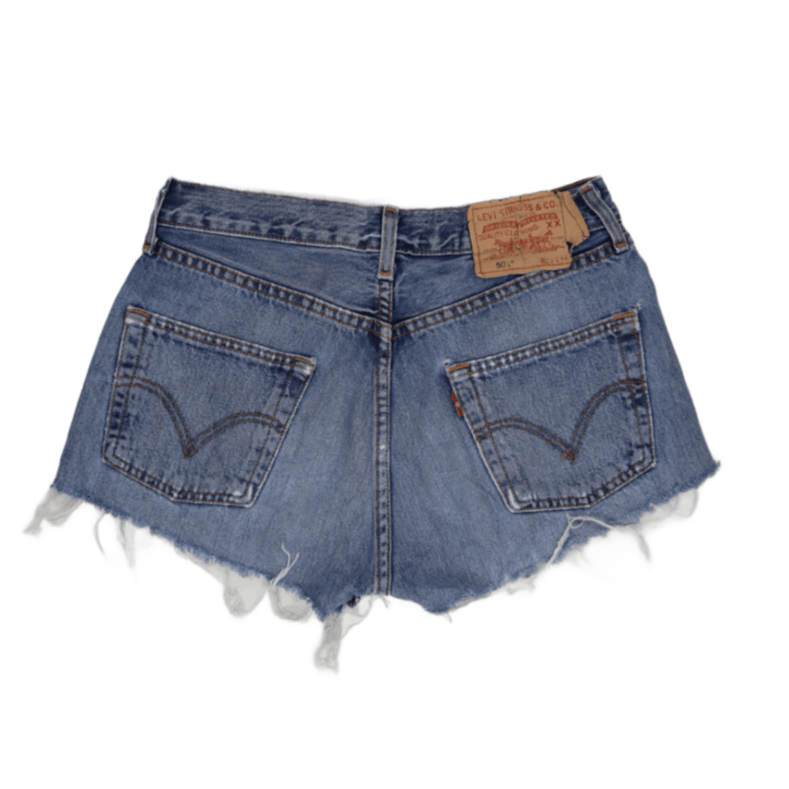 Levi's 501 Vintage Distressed Denim Shorts Blue W34 L24 100% Cotton Womens