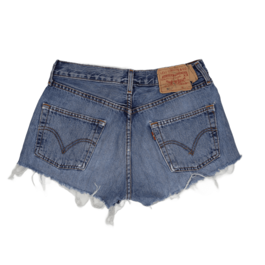 Levi's 501 Vintage Distressed Denim Shorts Blue W34 L24 100% Cotton Womens
