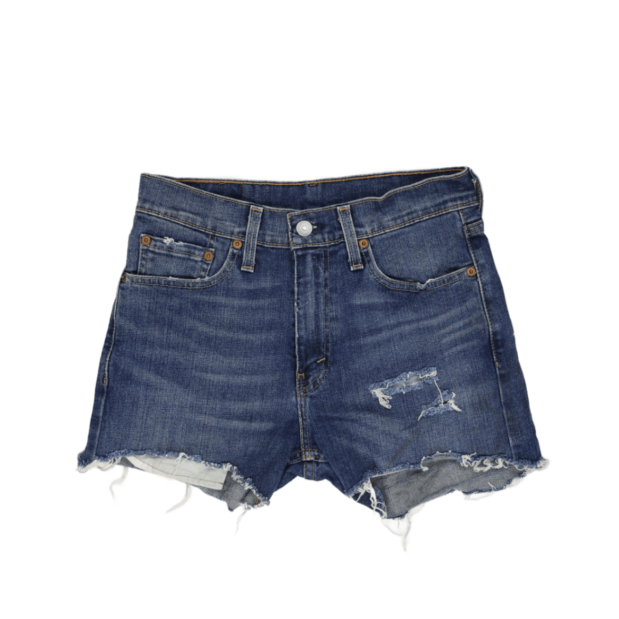 Levi's 512 Women's High Rise Distressed Denim Shorts Vintage Blue W29 100% Cotton