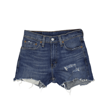 Levi's 512 Women's High Rise Distressed Denim Shorts Vintage Blue W29 100% Cotton