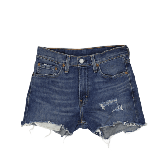 Levi's 512 Women's High Rise Distressed Denim Shorts Vintage Blue W29 100% Cotton