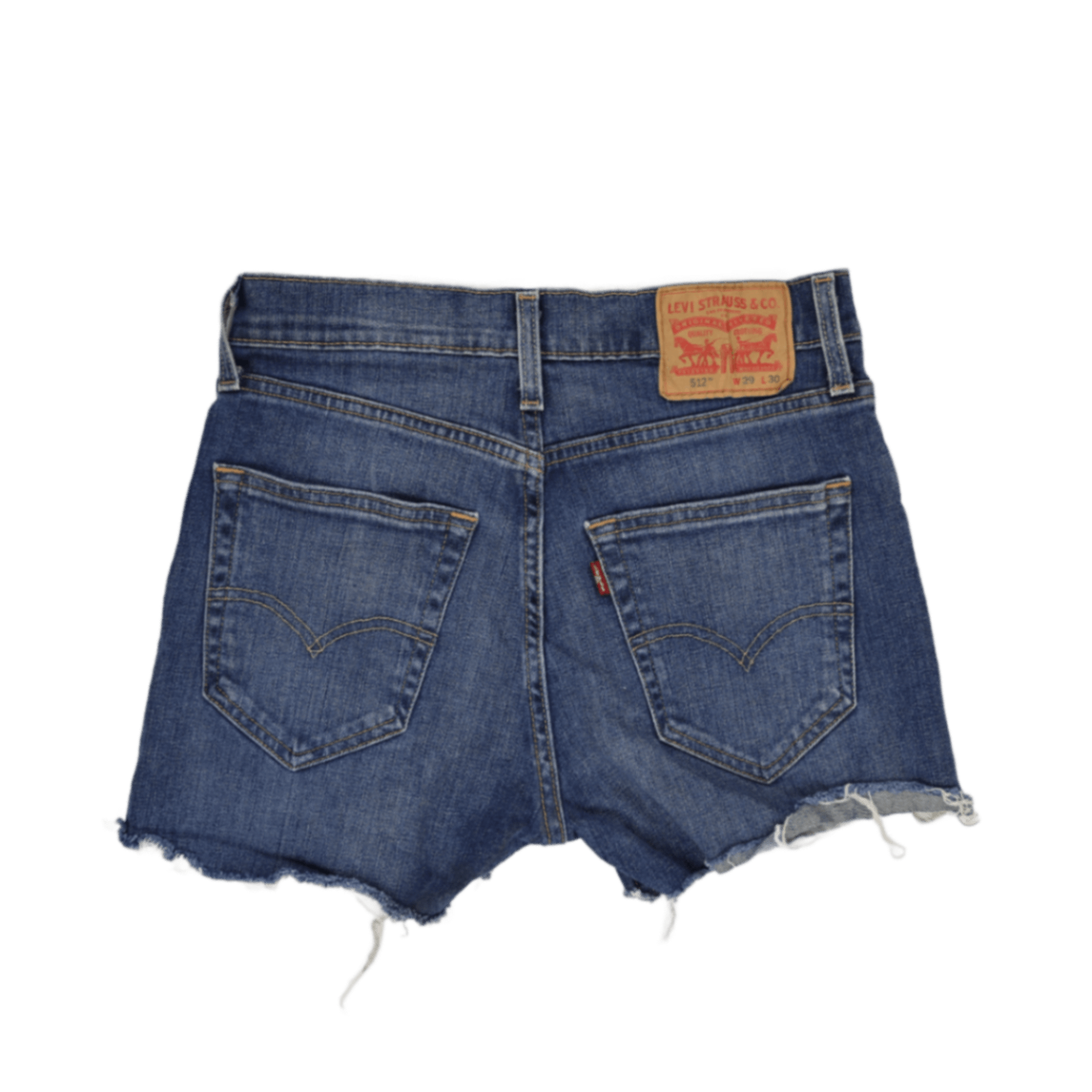 Levi's 512 Women's High Rise Distressed Denim Shorts Vintage Blue W29 100% Cotton