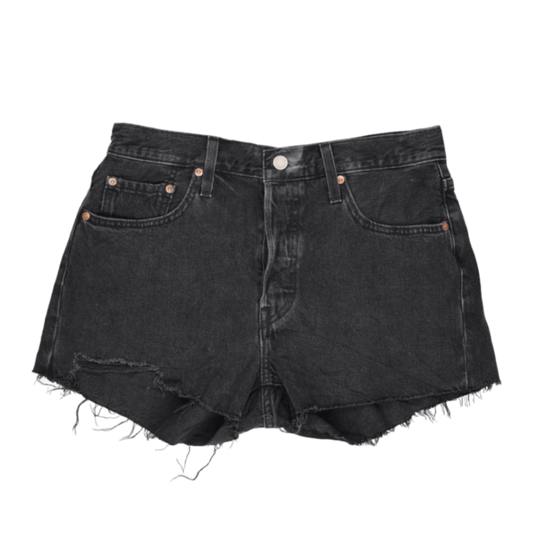 Levi's 501 Women's Black Denim Cut-Off Shorts Size 28W 100% Cotton Vintage