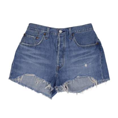 Levi's 501 Womens High Rise Vintage Blue Denim Shorts W32 100 Cotton