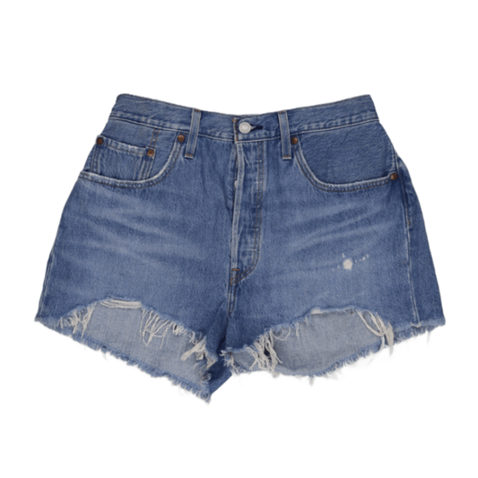 Levi's 501 Womens High Rise Vintage Blue Denim Shorts W32 100 Cotton