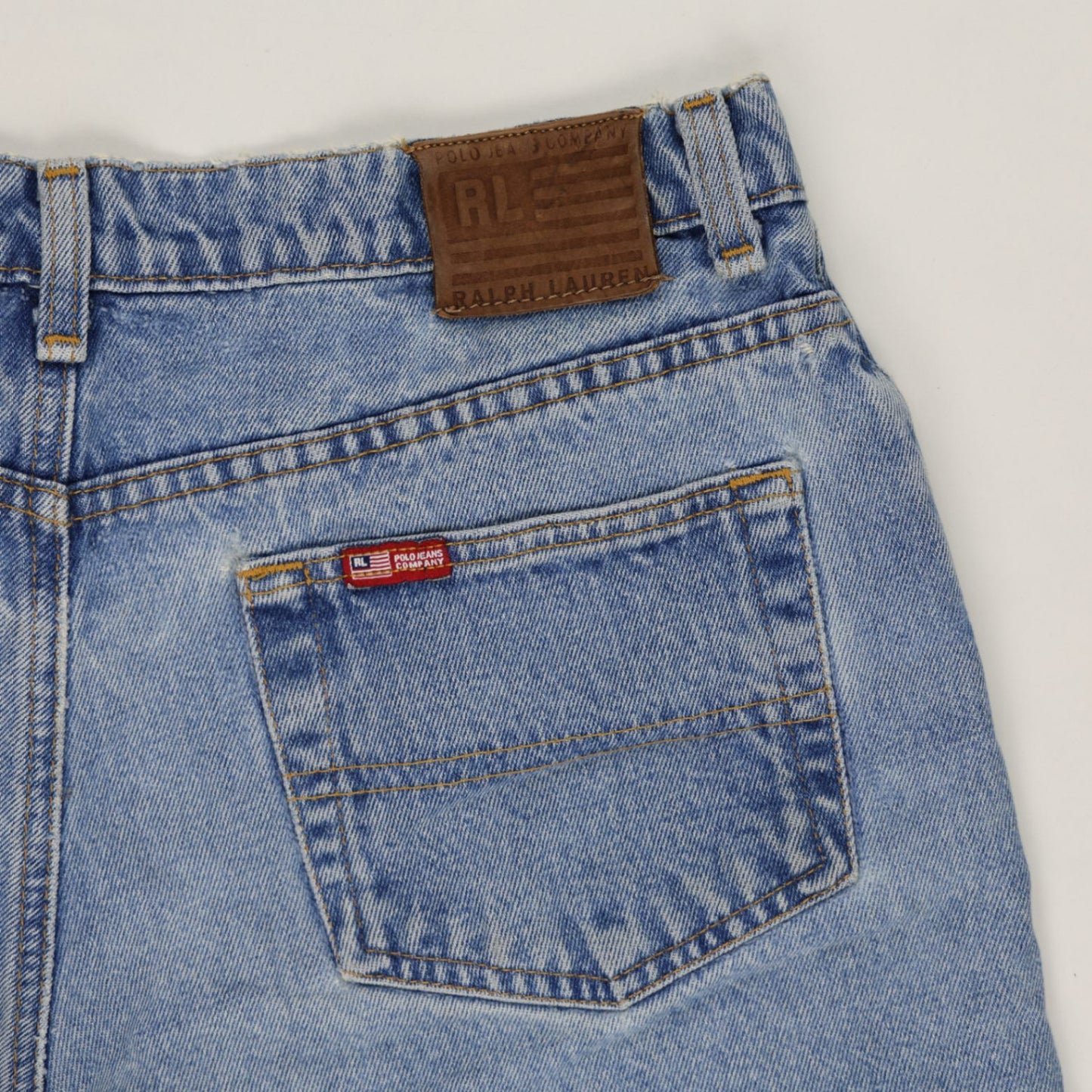 Ralph Lauren Vintage Denim Shorts Mid Blue W34 100 Percent Cotton