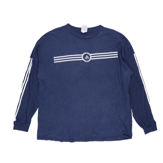 Adidas Navy Blue Long Sleeve Crew Neck T-Shirt 2XL 100 Cotton