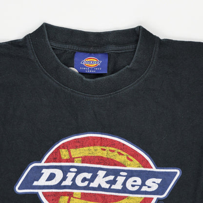Dickies Vintage Black Classic T-Shirt Large Cotton Crew Neck Mens