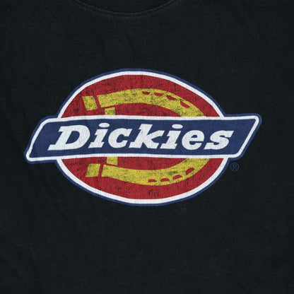 Dickies Vintage Black Classic T-Shirt Large Cotton Crew Neck Mens