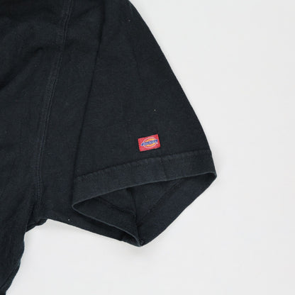 Dickies Vintage Black Classic T-Shirt Large Cotton Crew Neck Mens