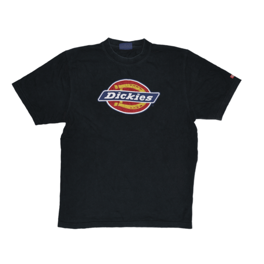 Dickies Vintage Black Classic T-Shirt Large Cotton Crew Neck Mens